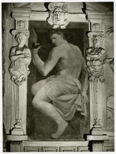 Dipinto Murale - Bacco - Affresco di Ottavio e Andrea Semino - 1568 ca. - Milano - Palazzo Marino - Salone Alessi - Dopo il restauro Della Rotta (1954)