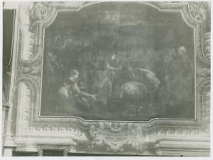 Dipinto murale - S. Alessandro resuscita un morto - Agostino Santagostino, quadratura di Giovan Battista Grandi - Milano - Chiesa di Sant'Alessandro in Zebedia - Presbiterio, lato sinistro