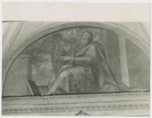 Dipinto murale - Re David - Guglielmo Caccia detto il Moncalvo - Milano - Chiesa di Sant'Alessandro in Zebedia - Sacrestia, lunetta della controfacciata