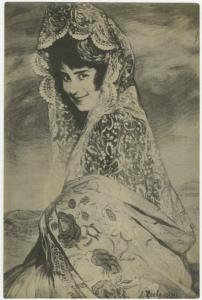 Dipinto - Ritratto femminile, donna - Ignacio Zuloaga