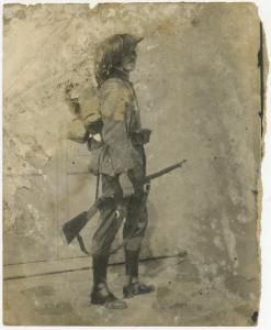 Ritratto maschile - Militare, beragliere con fucile