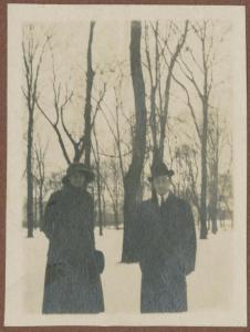 Ritratto di coppia - Antonio Boschi con una donna - Esterno - Prato - Neve