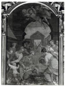 Affresco - Nascita della Vergine - Simone Barabino - Milano - chiesa di Sant'Angelo - coro - parete laterale sinistra