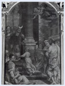 Affresco - Presentazione della Vergine al Tempio - Simone Barabino - Milano - chiesa di Sant'Angelo - coro - parete laterale sinistra