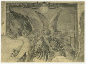 Affresco - San Michele arcangelo e altre schiere angeliche (?) - pittore ignoto - Milano - chiesa di Sant'Angelo - convento - chiostro piccolo