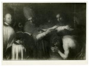 Olio su tela - Battesimo di Sant'Ambrogio - Pittore ignoto - Milano, Museo di Sant'Ambrogio