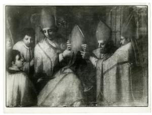 Olio su tela - Sant'Ambrogio vescovo - Pittore ignoto (?) - Milano, Museo di Sant'Ambrogio