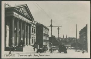 Madrid - Palazzo delle Corti, Congresso dei Deputati - Facciata - Carrera San Jerónimo - Strada - Automobili