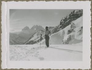 Ritratto femminile - Marieda Di Stefano sugli sci - Braies: altopiano Prato Piazza - Neve - Dolomiti - Sci alpinismo