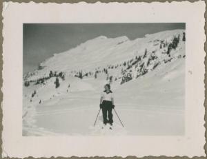 Ritratto femminile - Marieda Di Stefano sugli sci - Braies: altopiano Prato Piazza - Neve - Dolomiti - Sci alpinismo