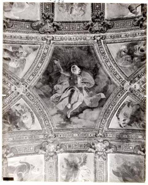 Affreschi - Gesù Cristo in Gloria - angeli con cartiglio - Daniele Crespi - Milano - Certosa di Garegnano - volta