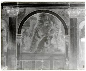 Affresco - La Vergine col Bambino e San Pietro approvano la Regola certosina - Daniele Crespi - Milano - Certosa di Garegnano - navata centrale