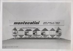 Padova - Fiera del 1953 - Riproduzione del bozzetto dello stand fieristico della Montecatini