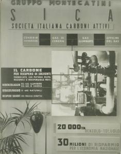 Milano - Fiera campionaria del 1936 - Padiglione Montecatini - Sala SICA - Pannelli illustrativi