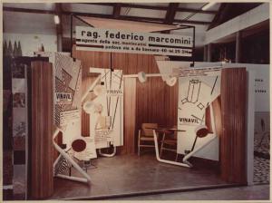 Padova - Fiera Campionaria del 1954 - Stand rag. Federico Marcomini agente di vendita della Montecatini - Vinavil - Pannelli pubblicitari