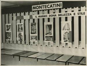 Palermo - Fiera del Mediterraneo del 1956 - Padiglione Montecatini - Stand dedicato al marmo - Esposizione di lastre di marmo e pannelli fotografici