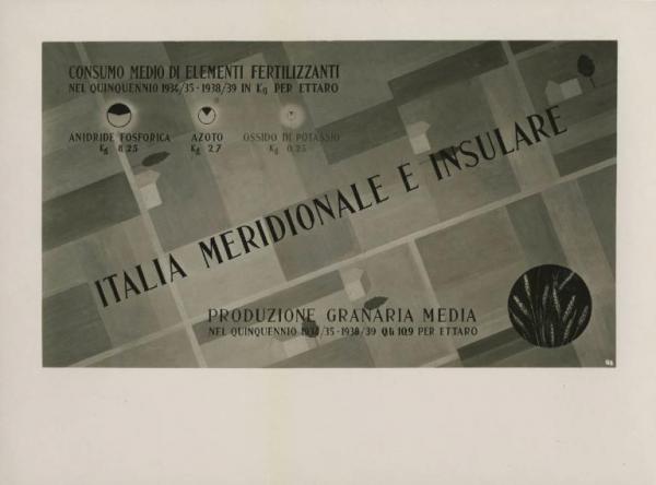 Milano - Fiera campionaria del 1941 - Padiglione Montecatini - Sala agricoltura - Pannello