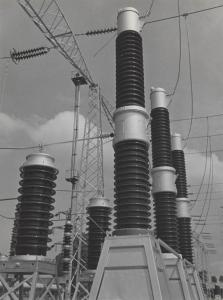 Tavazzano con Villavesco - STEI (Società termoelettrica italiana) - Centrale termoelettrica - Sottostazione elettrica all'aperto - Interruttori 130 kV