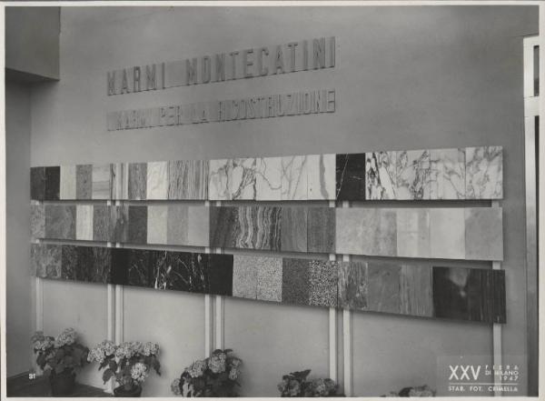 Milano - Fiera campionaria del 1947 - Padiglione Montecatini - Sala della ricostruzione