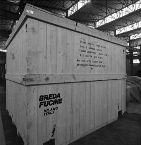 Breda Fucine Meridionali - Reparto spedizioni - Pompa centrifuga - Cassa in legno