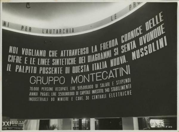 Milano - Fiera campionaria del 1940 - Padiglione Montecatini - Salone d'ingresso