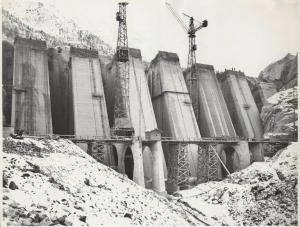 Lasa - Società idroelettrica Atesina - Diga del Gioveretto in costruzione