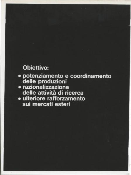 Milano - Fiera campionaria del 1973 - Padiglione Montedison - Riproduzione di pannello espositivo - Farmaceutici - Obiettivi