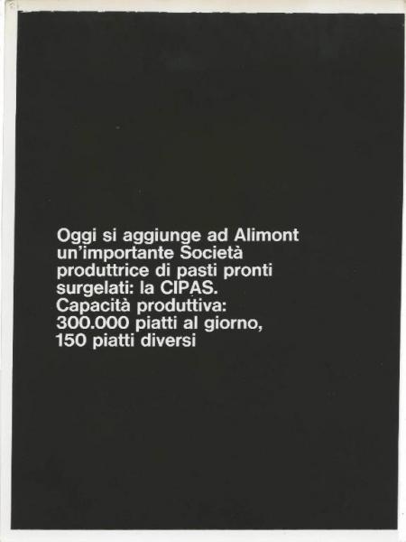 Milano - Fiera campionaria del 1973 - Padiglione Montedison - Riproduzione di pannello espositivo - Alimentari