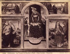 Dipinto - La Vergine col Bambino e Santi - Lorenzo Costa - Ferrara - Pinacoteca Comunale