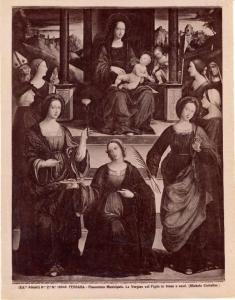 Dipinto - La Vergine col Figlio in trono e Santi - Michele Coltellini - Ferrara - Pinacoteca Comunale
