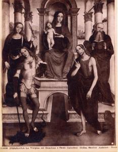 Dipinto - Madonna col Bambino e Santi - Michele Coltellini - Ferrara - Collezione Santini