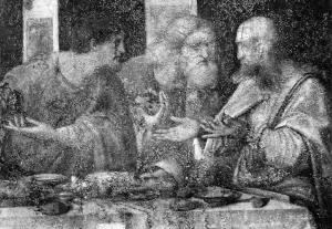 Milano - Chiesa di S. Maria delle Grazie - Refettorio - affresco - Ultima cena - Apostoli a destra - Leonardo da Vinci - particolare