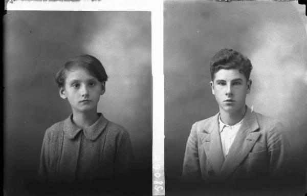 Bambino - ritratto - fototessera [committenza Gallina Guido - Mezzana Bigli] [a destra]
Bambina - ritratto - fototessera [committenza Mutti Luisa - Retorbido] [a sinistra]