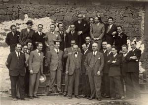 Giuseppe Bottai - Ritratto con gruppo di uomini a Marino