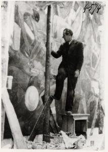 V Triennale - Lavori di allestimento - Galleria delle pitture - Pittura murale "Estate" di Enzo Morelli