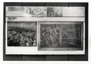 XVI Triennale - Secondo ciclo - Catasto del disegno - Giuseppe de Finetti, progetti 1920-1951 - Pannello con il progetto di piazza Cavour a Milano