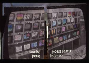 XVI Triennale - Terzo ciclo - Lo spazio audiovisivo - Lo spazio scenografico della televisione italiana - Scenografia per sigla televisiva di A. Prina