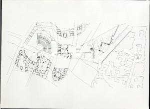 XVI Triennale - Terzo ciclo - Galleria del disegno - Belice '80: progetti alternativi - Planimetria del progetto "tra due città"