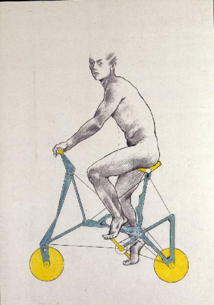 XVIII Triennale - Interventi complementari - Il veicolo minimo. Bicicletta pieghevole ultraleggera - Disegno del progetto