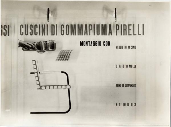 VI Triennale - Mostra dell'arredamento - Stanza per un uomo di Franco Albini - Pannello del progetto della sedia a struttura d'acciaio