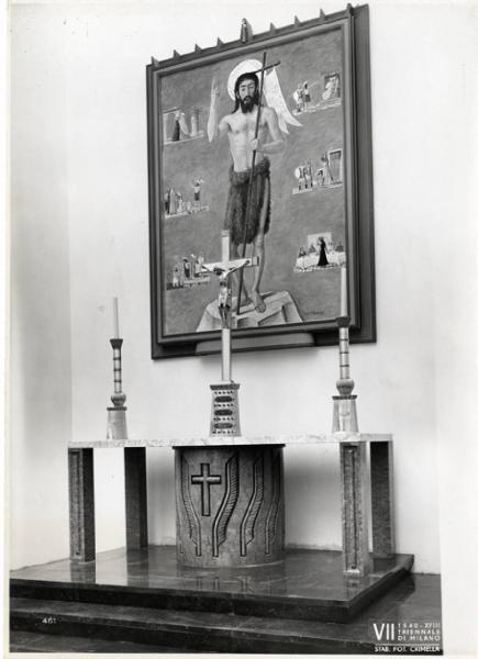VII Triennale - Mostra dell'arte sacra - Altare e tempera con la storie della vita di San Giovanni Battista