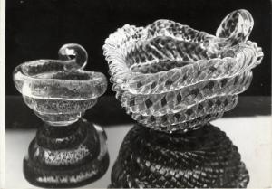VII Triennale - Mostra dei metalli e dei vetri - Produzione Barovier Toso - Coppe in cristallo "groviglio"