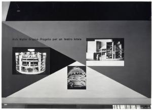 IX Triennale - Spettacolo - Pannello dedicato al Progetto per un teatro totale di Walter Gropius