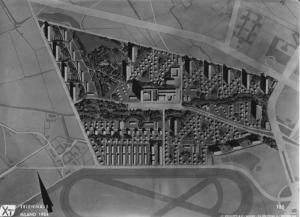 X Triennale - Mostra della casa - Sezione del quartiere sperimentale della Triennale di Milano QT8 - Modello in scala del Quartiere sperimentale della Triennale di Milano QT8