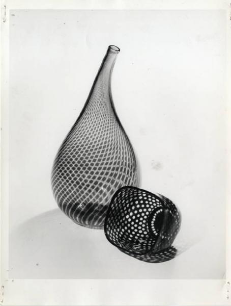X Triennale - Forma scandinava - Svezia - Vaso e ciotola in cristallo