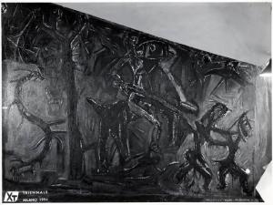 X Triennale - Mostre temporanee - Architettura sacra moderna - Dipinto "La cacciata dal Paradiso terrestre" - Padre Costantino Ruggeri