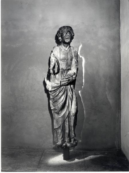 XI Triennale - Mostra di museologia - Scultura lignea del XV sec. raffigurante San Giovanni evangelista