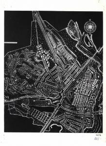 XI Triennale - Mostra Internazionale di Architettura moderna - Seconda parte: quartiere - Il Quartiere dal 1930 ad oggi - Planimetria della città di Rovaniemi (Finlandia) di Alvar Aalto