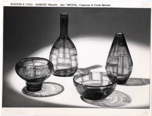 XI Triennale - Mostra delle Produzioni d'arte - Sezione del vetro - Vasi in vetro colorato - Ercole Barovier
