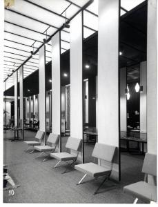 XI Triennale - Sezione della Germania - Poltrone con telaio d'acciaio, schienale e sedile in gommapiuma rivestita in lana - Arnold Bode